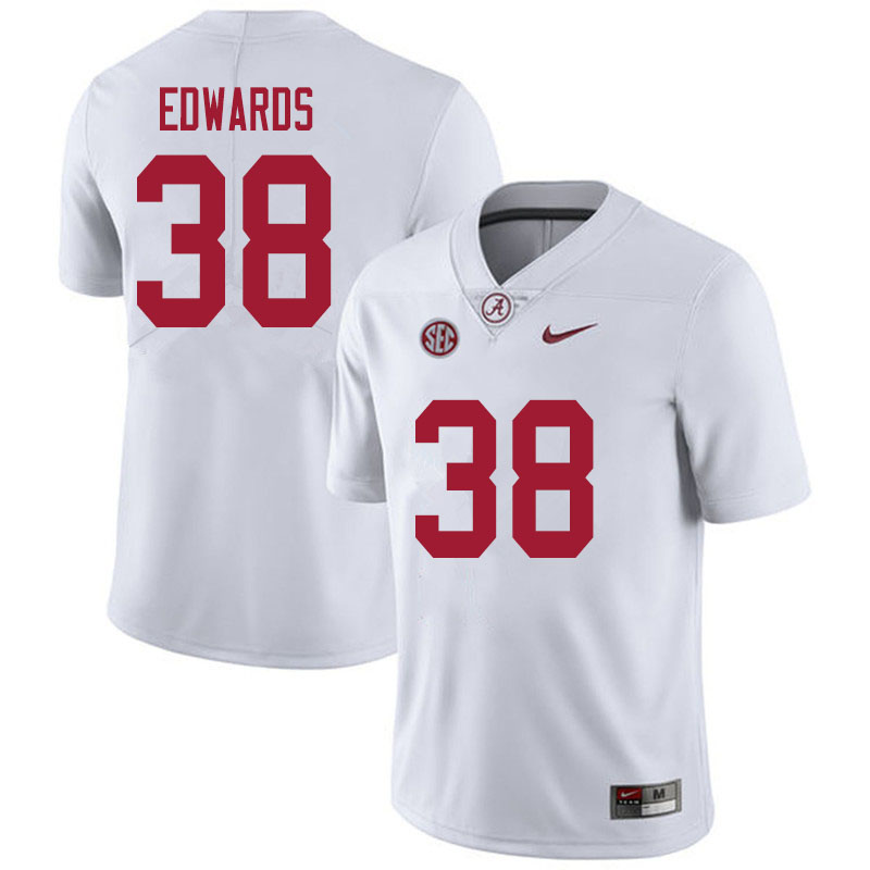 Alabama Crimson Tide Men's Jalen Edwards #38 White NCAA Nike Authentic Stitched 2020 College Football Jersey MI16H30CT
